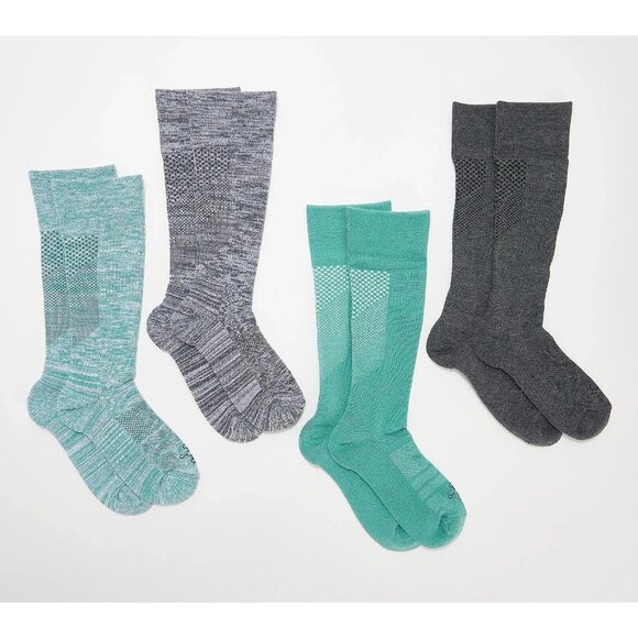 Tommie Copper 4-Pack Over-The-Calf Compression Socks X-Large Jade Pack - Picture 1 of 7